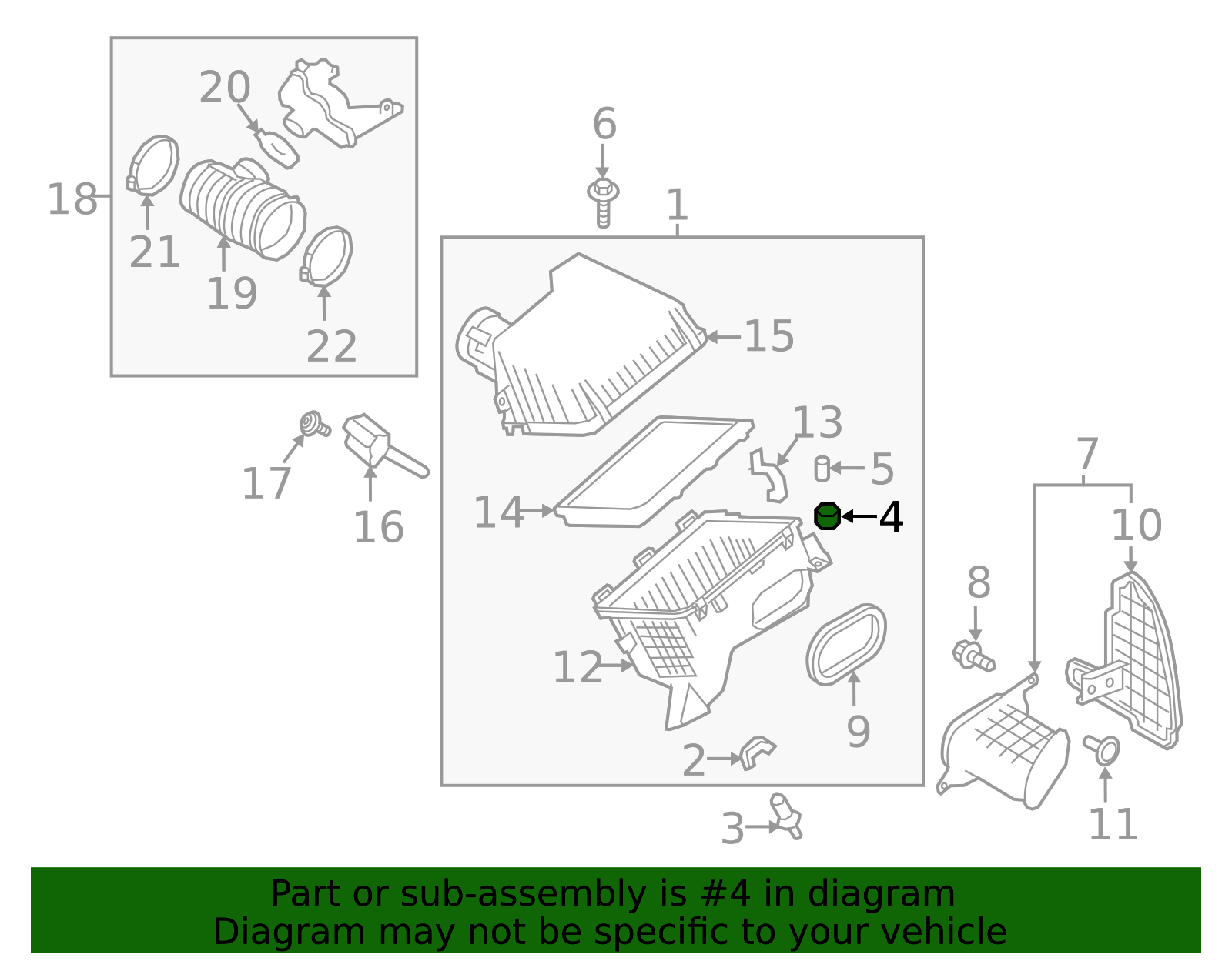 Air Cleaner Assembly Upper Mount - Nissan (16557-5X20A)