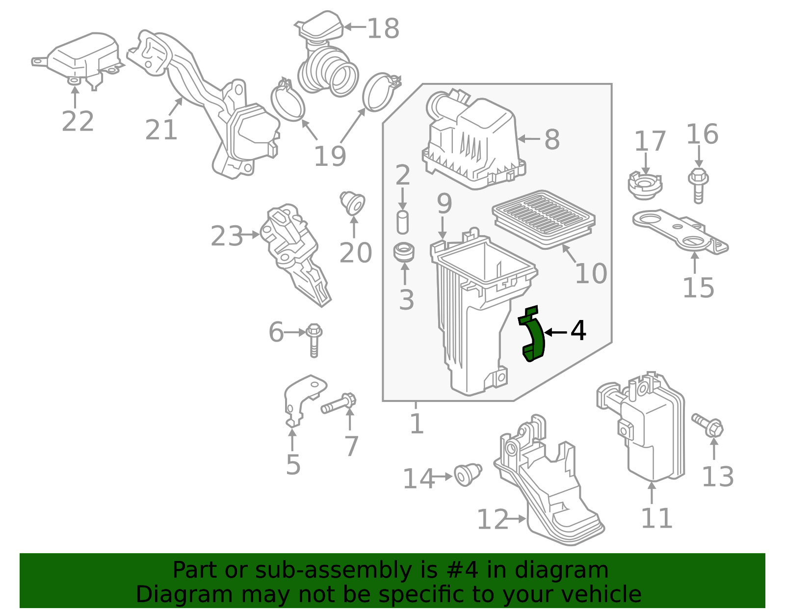Air Cleaner Assembly Clip - Nissan (16598-4BA1A)