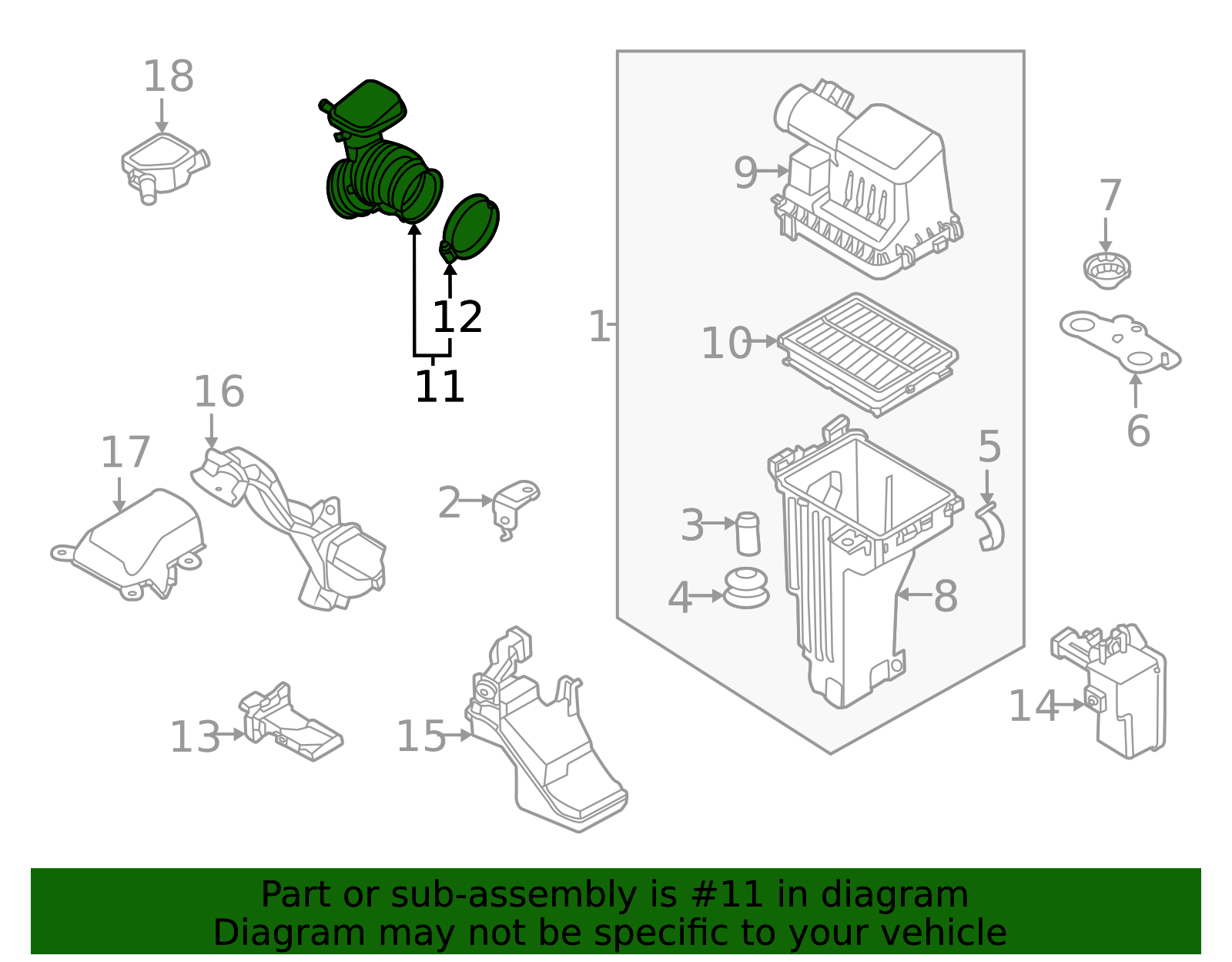 Air Inlet Duct - Nissan (16576-5EA0B) 2 Air Inlet Duct - Nissan (16576-5EA0B)
