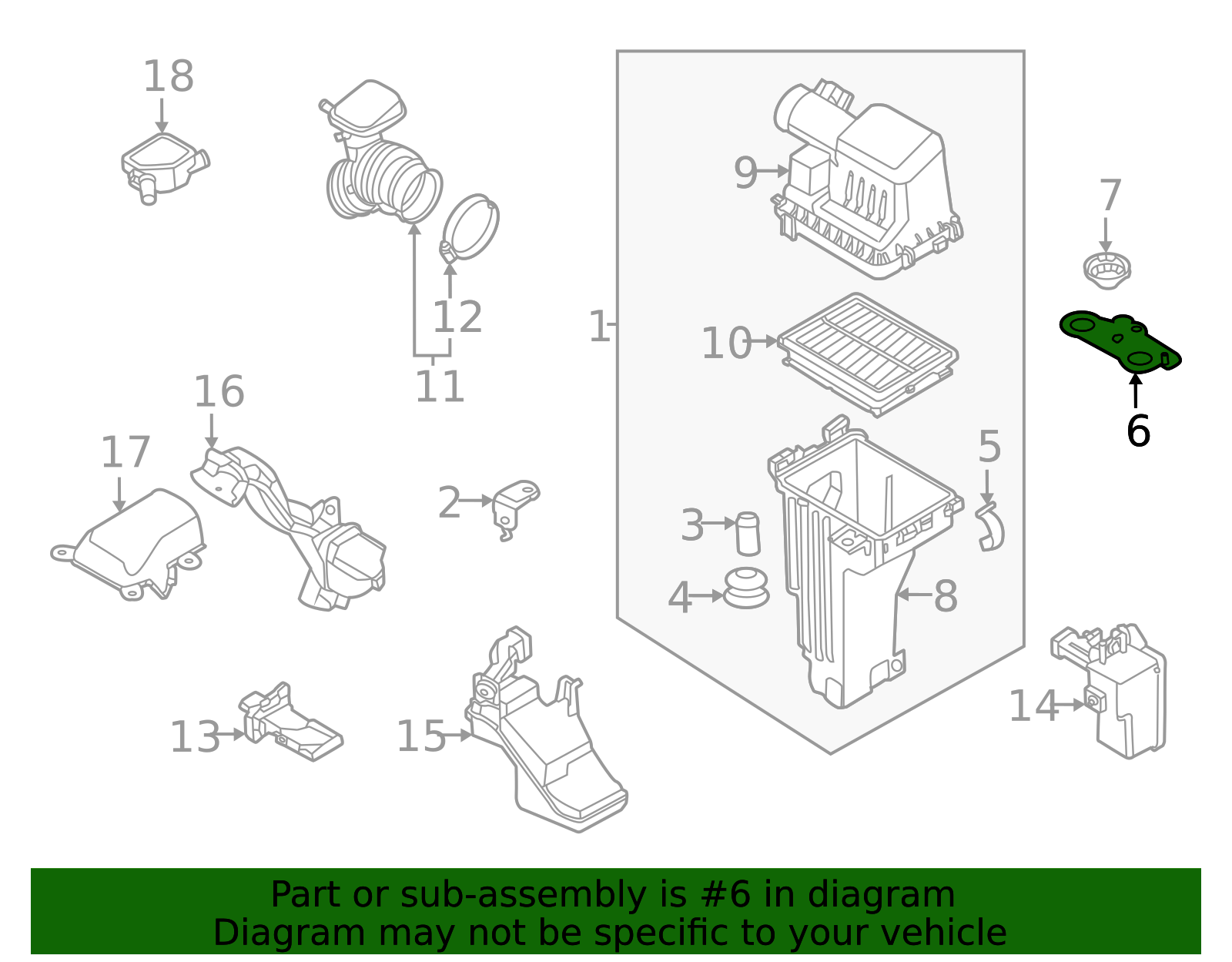 Air Cleaner Assembly Bracket - Nissan (16588-5RB1B)
