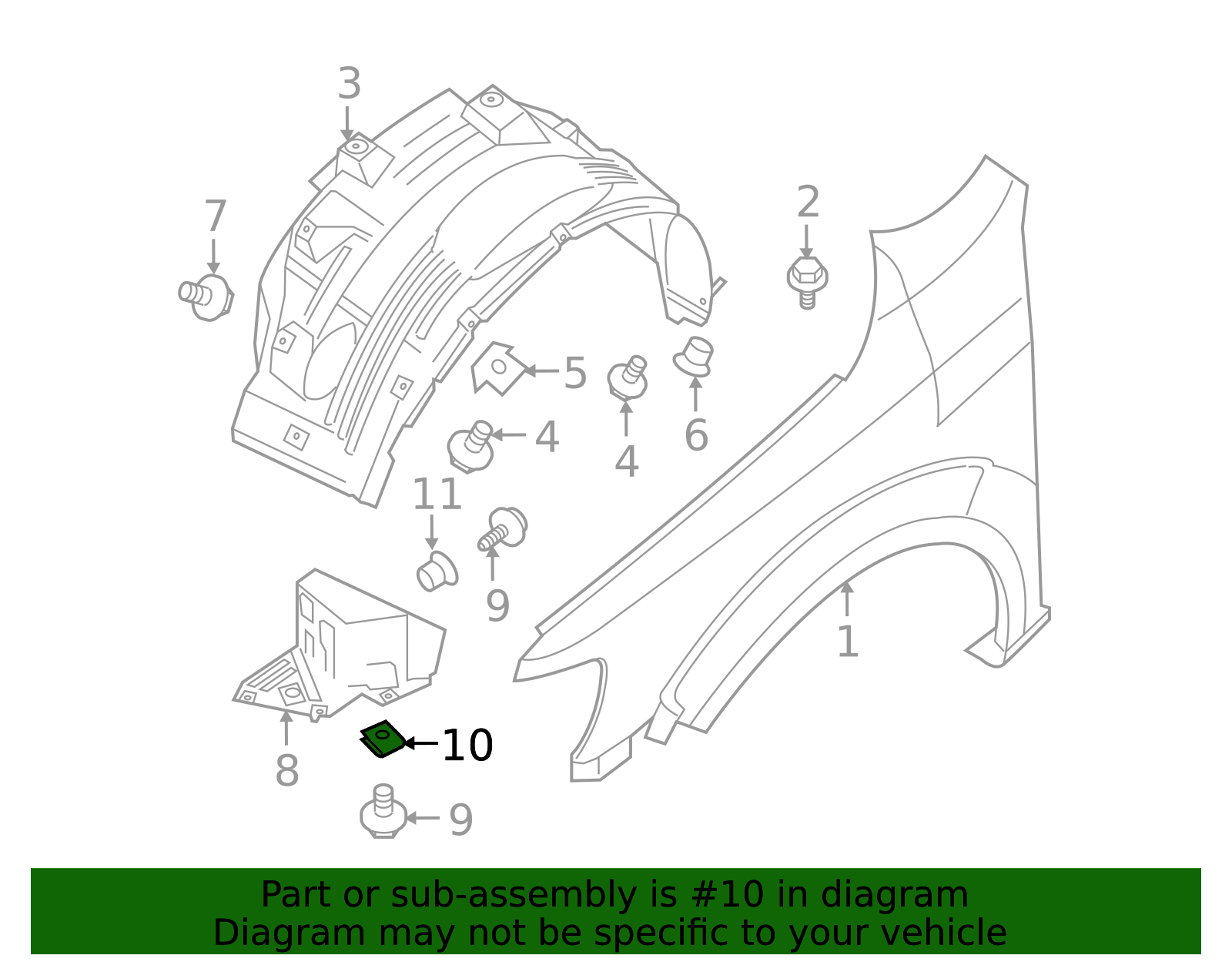 Fender Liner Clip - Nissan (76882-0M000)
