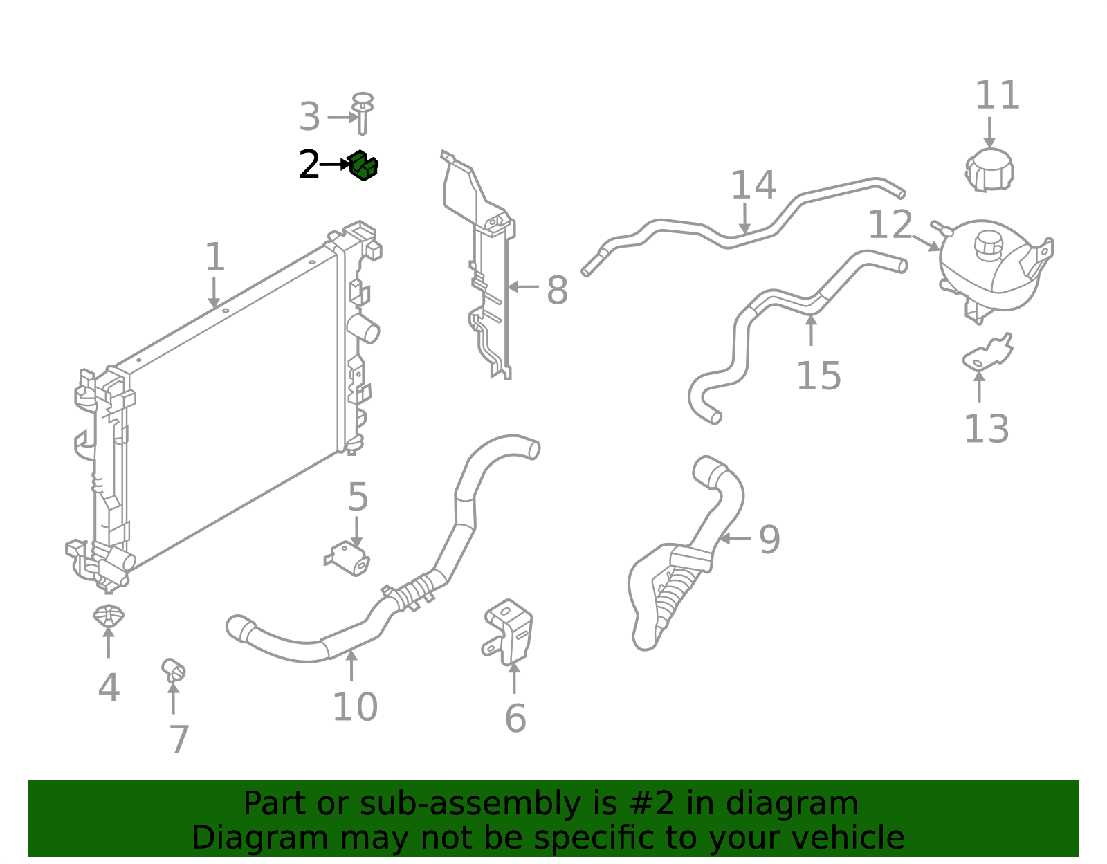 Radiator Assembly Upper Mount - Nissan (21506-00Q0A)