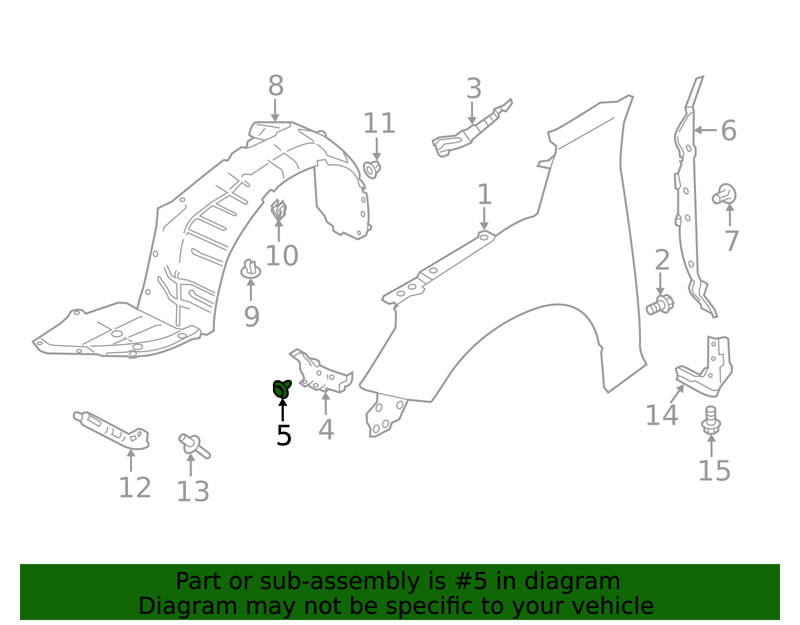 Fender Mtg Bkt Bolt - Nissan (01121-N6141)