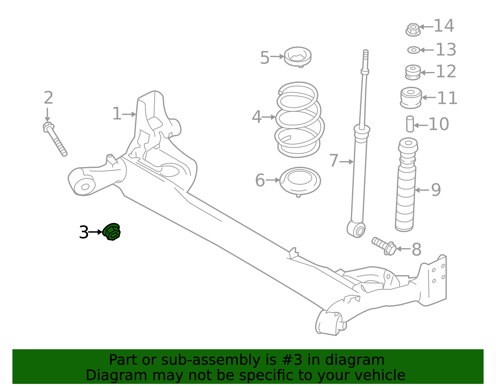 Axle Beam Nut - Nissan (54588-EN005)