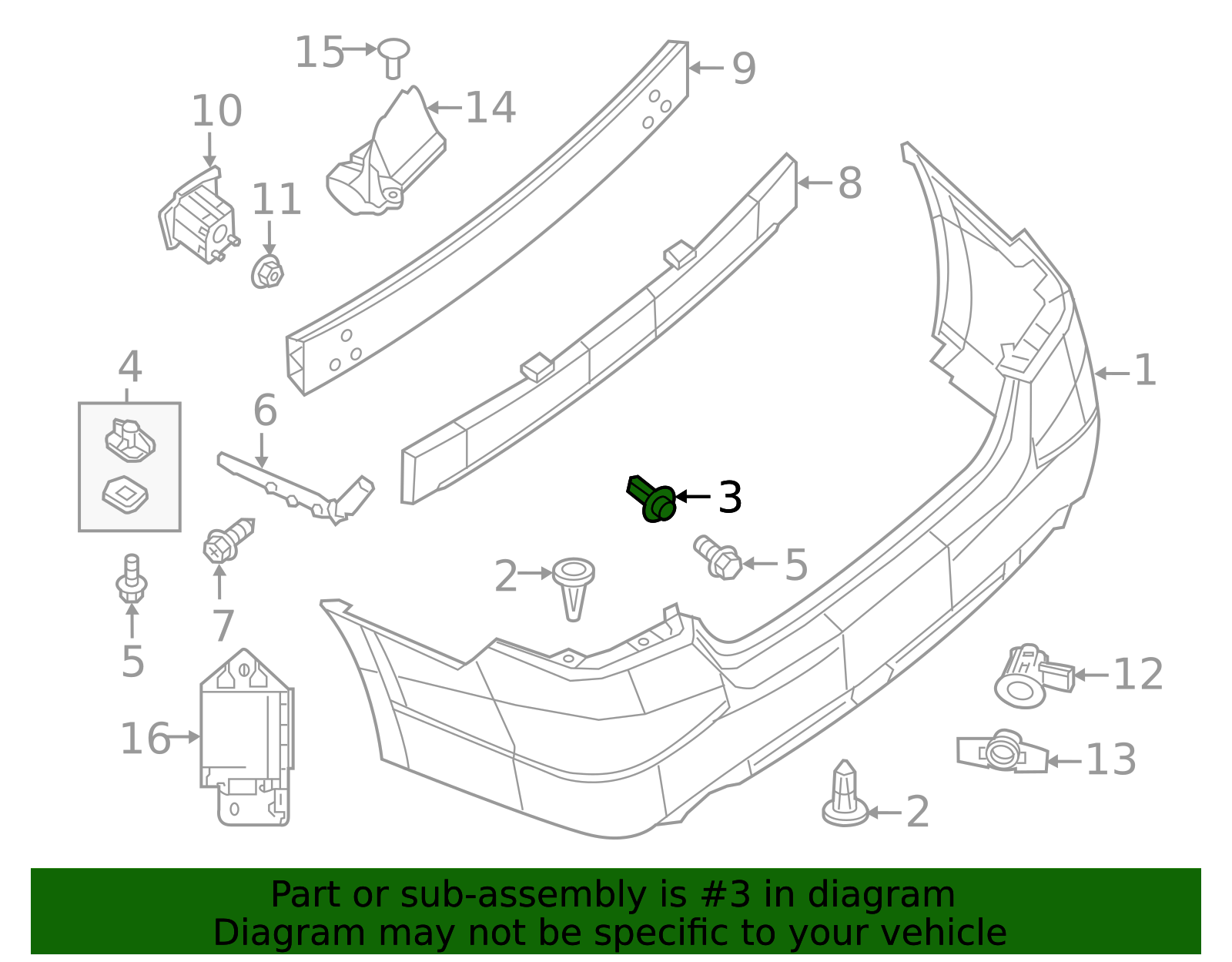 Bumper Cover Grommet - Nissan (63846-5V000)
