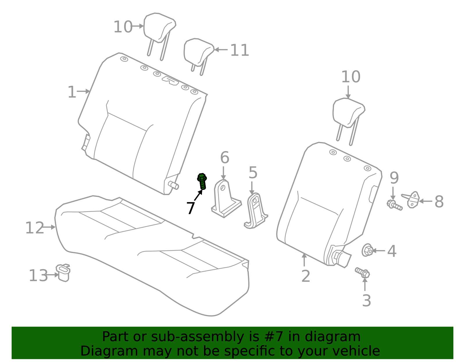 Seat Back Assembly Bolt - Nissan (86899-79900)
