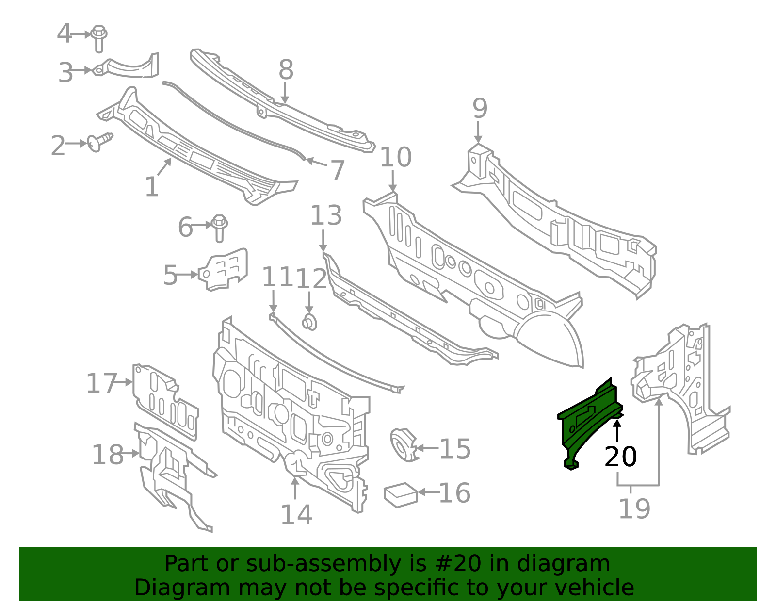 Upper Side Panel - Nissan (F4113-5RLMA) 2 Upper Side Panel - Nissan (F4113-5RLMA)