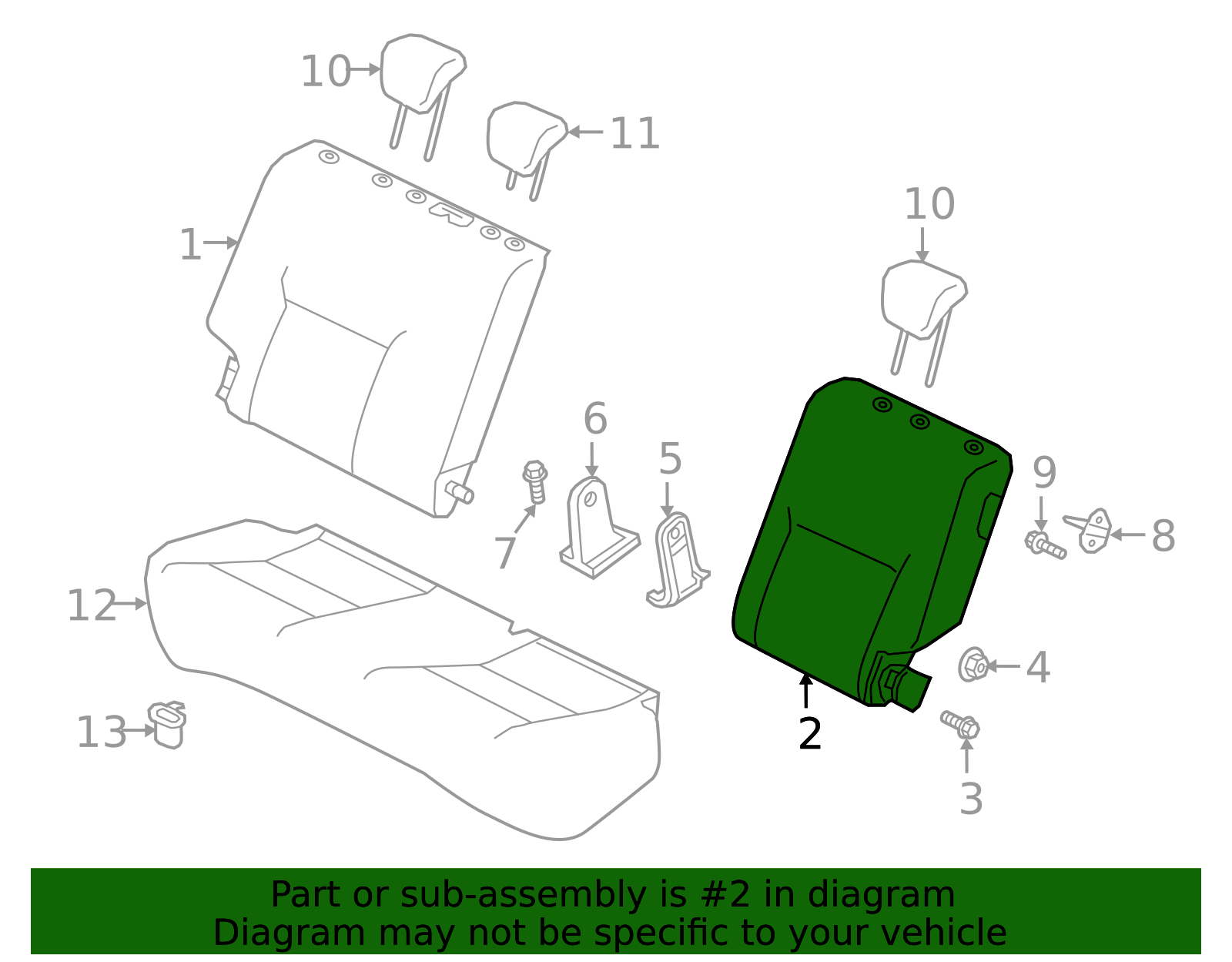 Seat Back Assembly - Nissan (88650-5R81A)