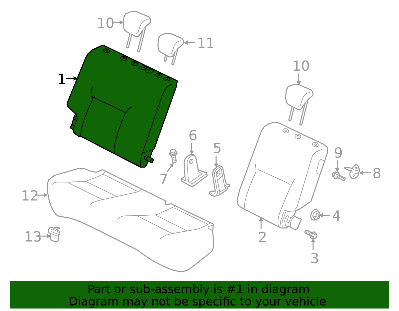 Seat Back Assembly - Nissan (88600-5R81A)