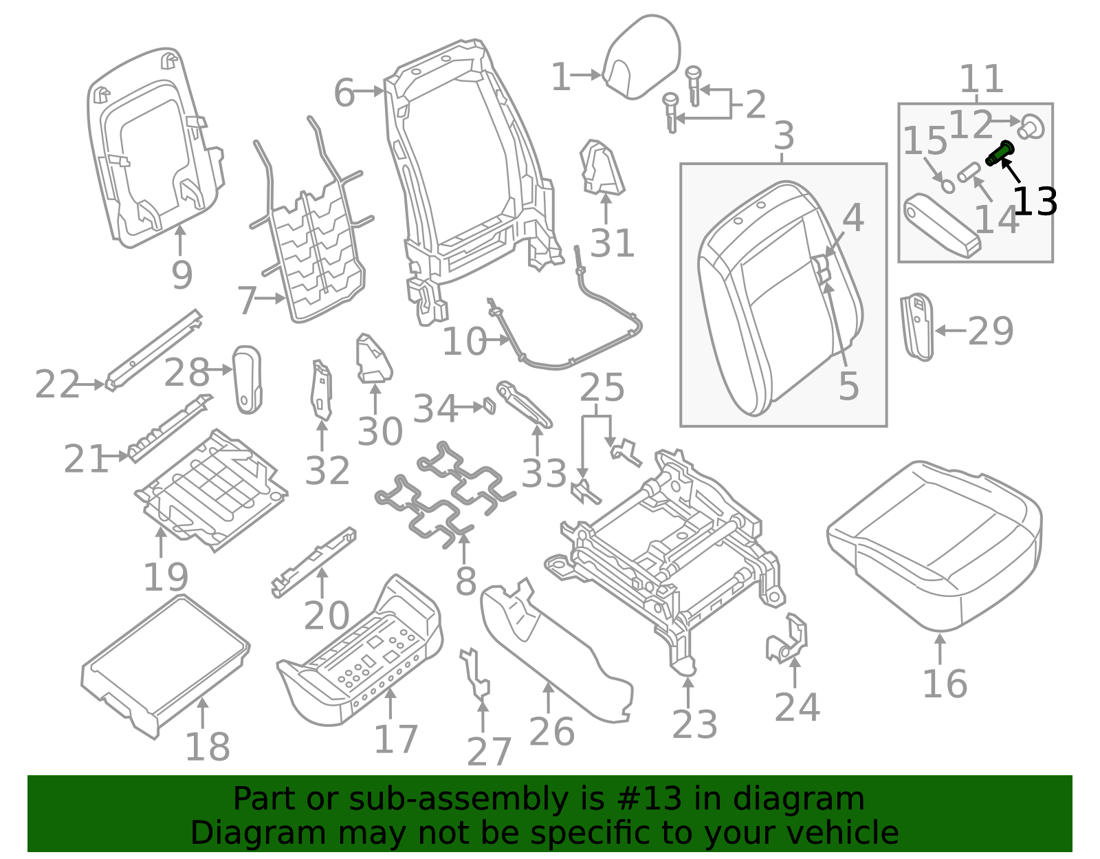 Armrest Assembly Bolt - Nissan (01125-00111)