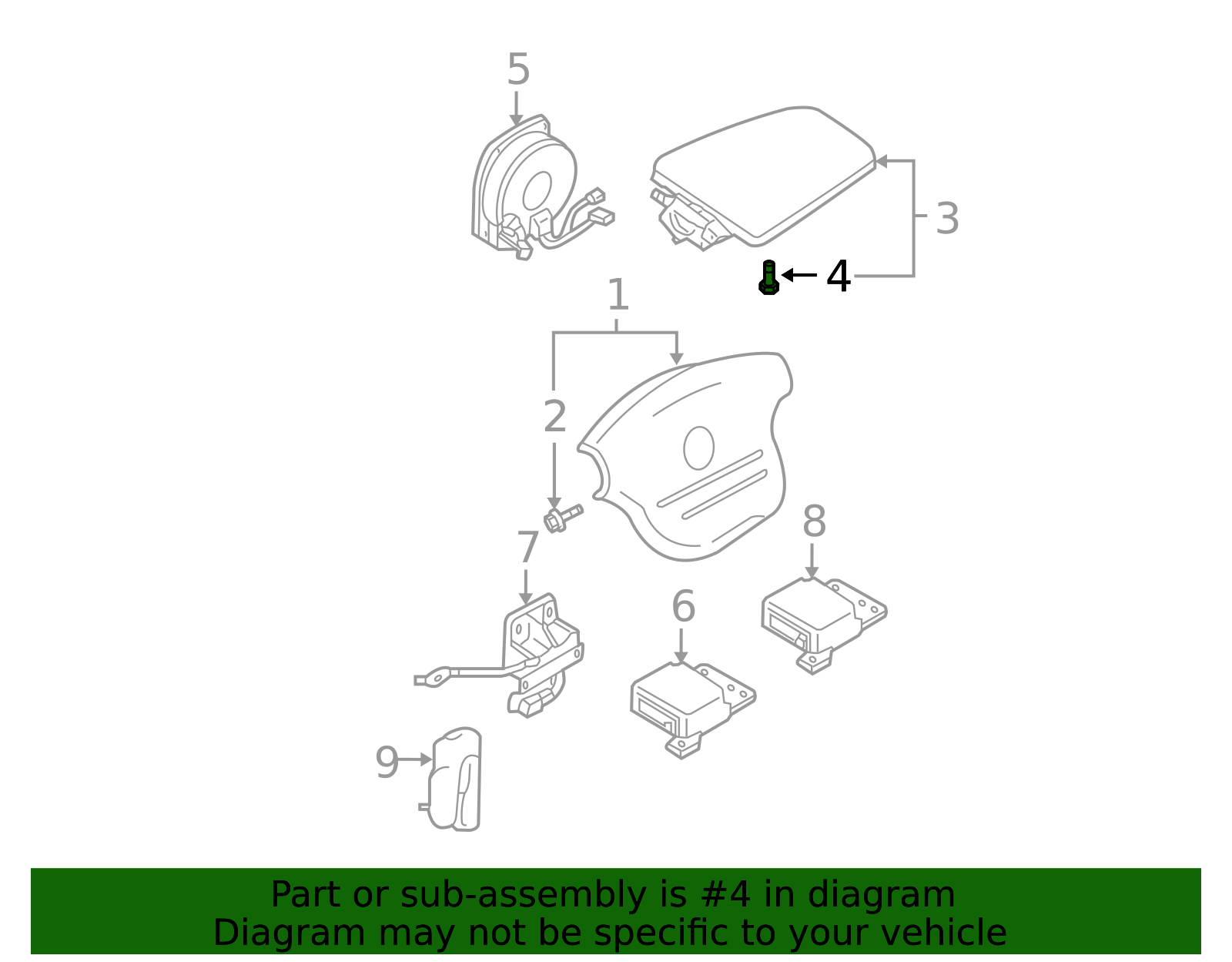 Passenger Air Bag Bolt - Nissan (01121-0029U)
